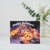 ギフト付き金ゴールドボウクリスマスホリディハガキ シーズンポストカード (スタンド正面)