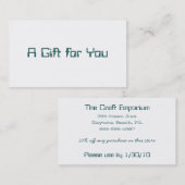 ギフト企業の券 割引カード (正面/裏面)