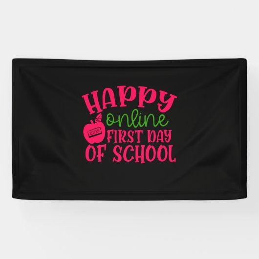 ギフト先生 |ハッピーオンライン学校初日 横断幕 (横)