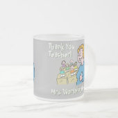 ギフト先生。女性先生に感謝 フロストグラスマグカップ (正面右)