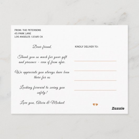 ギフト写真の仮想エレガントパーティー ポストカード (裏面)