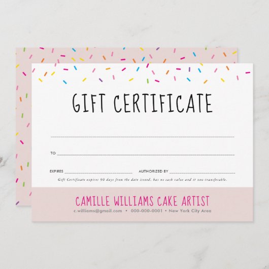 ギフト券かわいいおもしろいカラフルふりかけ屋 (正面/裏面)