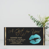 *ギフト券かわいらしティール(緑がかった色)口紅 (スタンド正面)