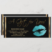 *ギフト券かわいらしティール(緑がかった色)口紅 (正面/裏面)