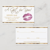 ギフト券そうピンクの口紅ビジネス 割引カード (正面/裏面)