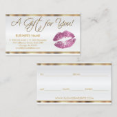 ギフト券そうピンクの口紅ビジネス 割引カード (正面/裏面)