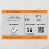 ギフト券とボーナス小規模企業プロモーション チラシ (裏面)