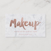 ギフト券のばら色の金ゴールドのタイポグラフィの白の大理石 割引カード (正面)