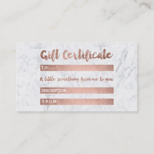 ギフト券のばら色の金ゴールドの美しいの原稿の大理石 割引カード