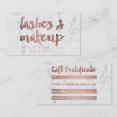 ギフト券のばら色の金ゴールドの鞭の化粧の大理石 割引カード (正面/裏面)