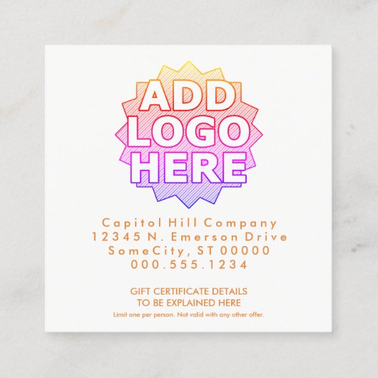 ギフト券のオレンジの点 割引カード (裏面)