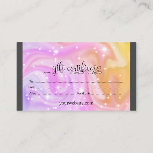 ギフト券のカスタム 名刺 (裏面)