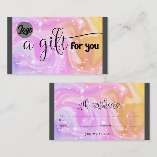 ギフト券のカスタム 名刺 (正面/裏面)