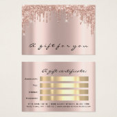 ギフト券のドリップスラッシュ金ゴールドバラメイクアップ (正面&裏面)