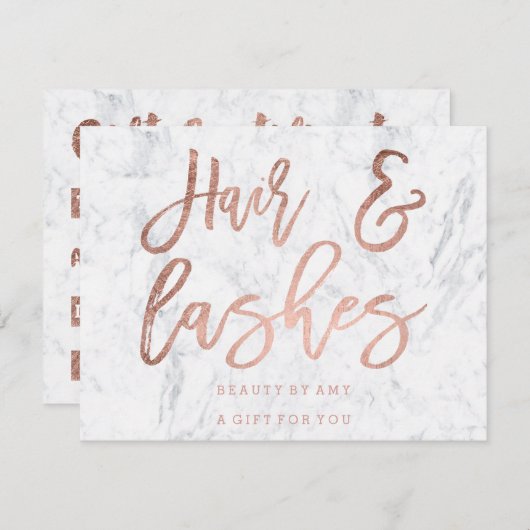 ギフト券のヘアがバラ金ゴールド 招待状 (正面/裏面)