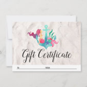 ギフト券のマーメイドいかり航海のカード 招待状 (正面)