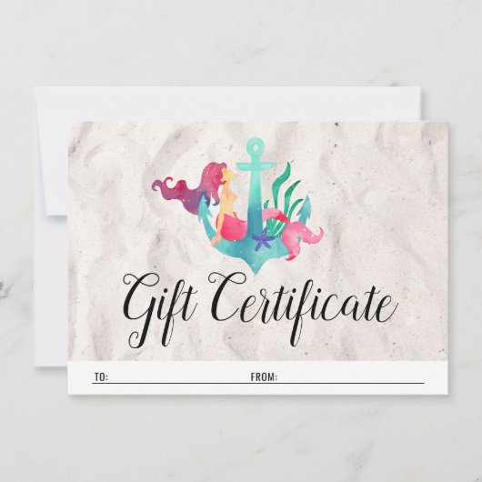 ギフト券のマーメイドいかり航海のカード 招待状 (正面)
