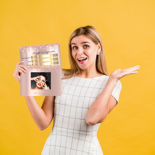 ギフト券の休日美しいバラグリッタードリップ ポストカード