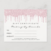 ギフト券まつげ延長メイクアップピンク ポストカード (正面)
