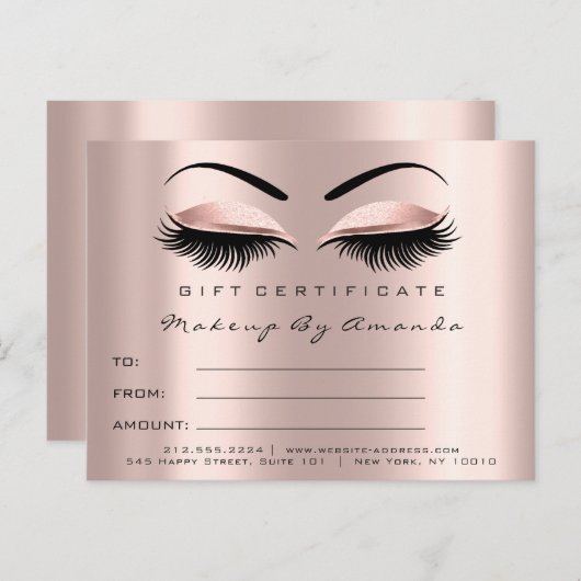 ギフト券まつげ延長化粧眉 ポストカード (正面/裏面)
