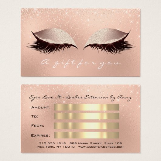 ギフト券まばたき拡張化粧 (正面&裏面)