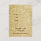 ギフト券を包む金ゴールドのグリッターの赤いリボン 割引カード (裏面)