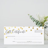 ギフト券エレガントかわいい金ゴールド紙吹雪 (スタンド正面)