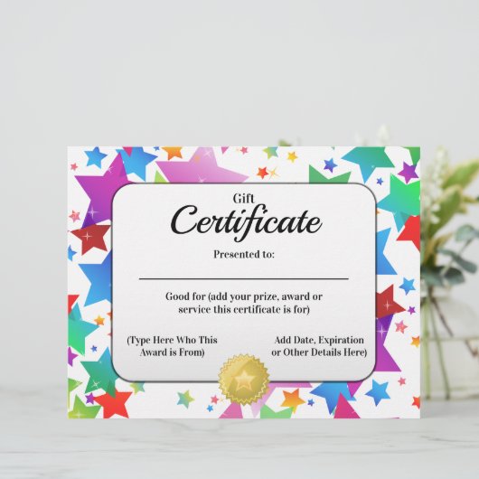 ギフト券カスタマイズ可能な8.5x11の作成 (スタンド正面)