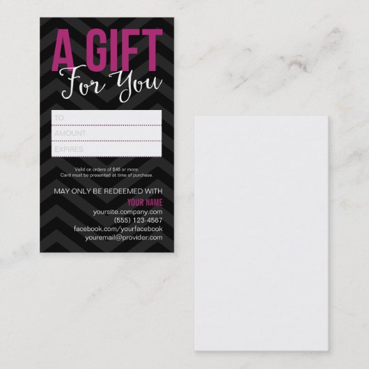 ギフト券カード名刺 割引カード (正面/裏面)