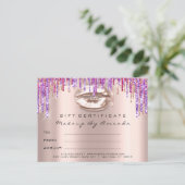 ギフト券キス唇メイクアップレインボユニコーン ポストカード (スタンド正面)