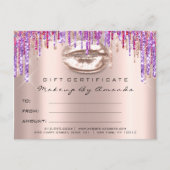 ギフト券キス唇メイクアップレインボユニコーン ポストカード (正面)