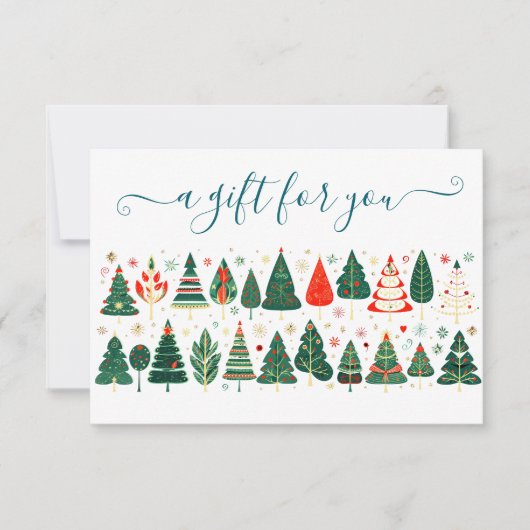 ギフト券クリスマスツリー北欧 招待状 (正面)