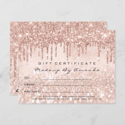 ギフト券グリッタースパークリーキスリップメイクアップ ポストカード (正面/裏面)