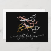 ギフト券グリッターバラ金ゴールド銀はさみ (正面/裏面)
