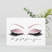 ギフト券グリッターピンクの点字美しいメイクアップ (スタンド正面)