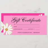 ギフト券サロンデイジーフラワーピンク (正面/裏面)
