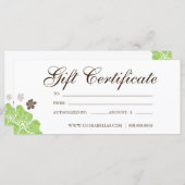 ギフト券サロントロピカルフラワーライムグリーン (正面/裏面)