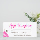 ギフト券サロン熱帯花ピンク茶 (スタンド正面)