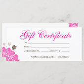 ギフト券サロン熱帯花ピンク茶 (正面/裏面)