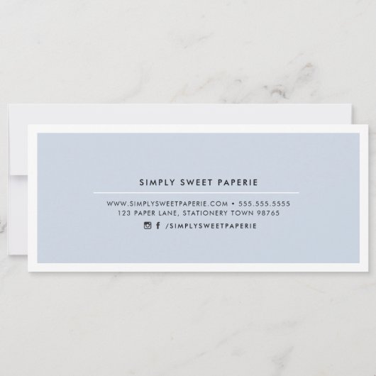 ギフト券シックなビジネス券の青淡い色の色 招待状 (裏面)