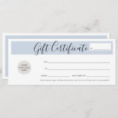 ギフト券シックなビジネス券の青淡い色の色 招待状 (正面/裏面)