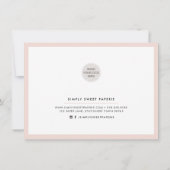 ギフト券シックエレガントビジネス赤面ピンク 招待状 (裏面)