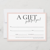 ギフト券シックエレガントビジネス赤面ピンク 招待状 (正面)