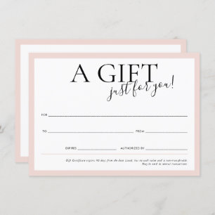 ギフト券シックエレガントビジネス赤面ピンク 招待状