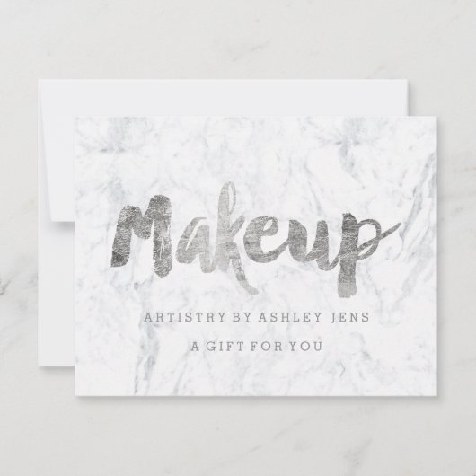 ギフト券シルバーメイクアップスクリプト白大理石 (正面)