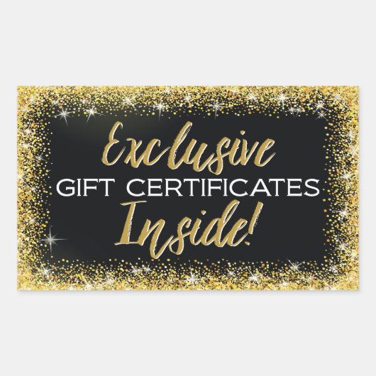 ギフト券ステッカー – イベント 長方形シール (正面)