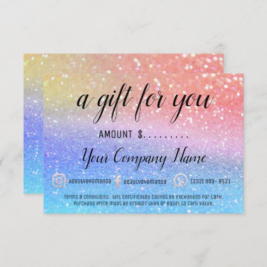 ギフト券ソーシャルロゴグリッター (正面/裏面)