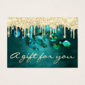 ギフト券ティール（緑がかった色）ドリップスアイカズメイクアップヘア (正面)