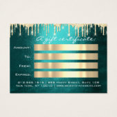 ギフト券ティール（緑がかった色）ドリップスアイカズメイクアップヘア (裏面)