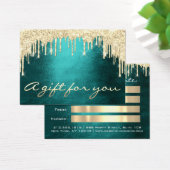 ギフト券ティール（緑がかった色）金ゴールドドリップまつ毛メイクアップヘア (デスク)